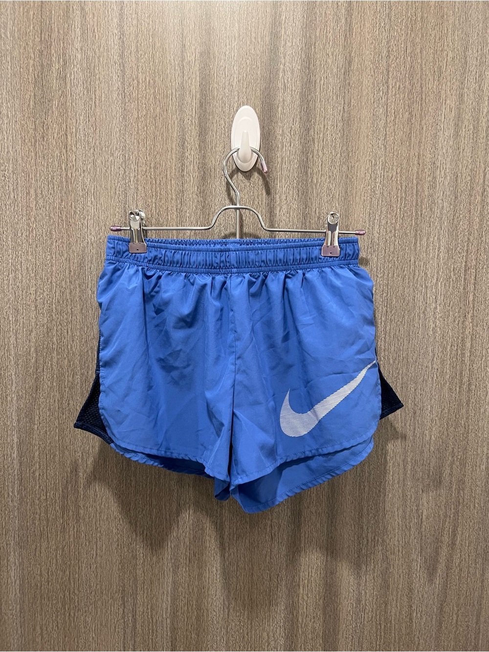 Nike Women's Royal Blue Athletic Running Shorts with White Swoosh